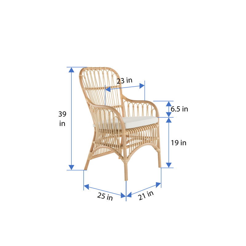 Aindriu 19'' H Cotton Upholstered Armchair, Brown
