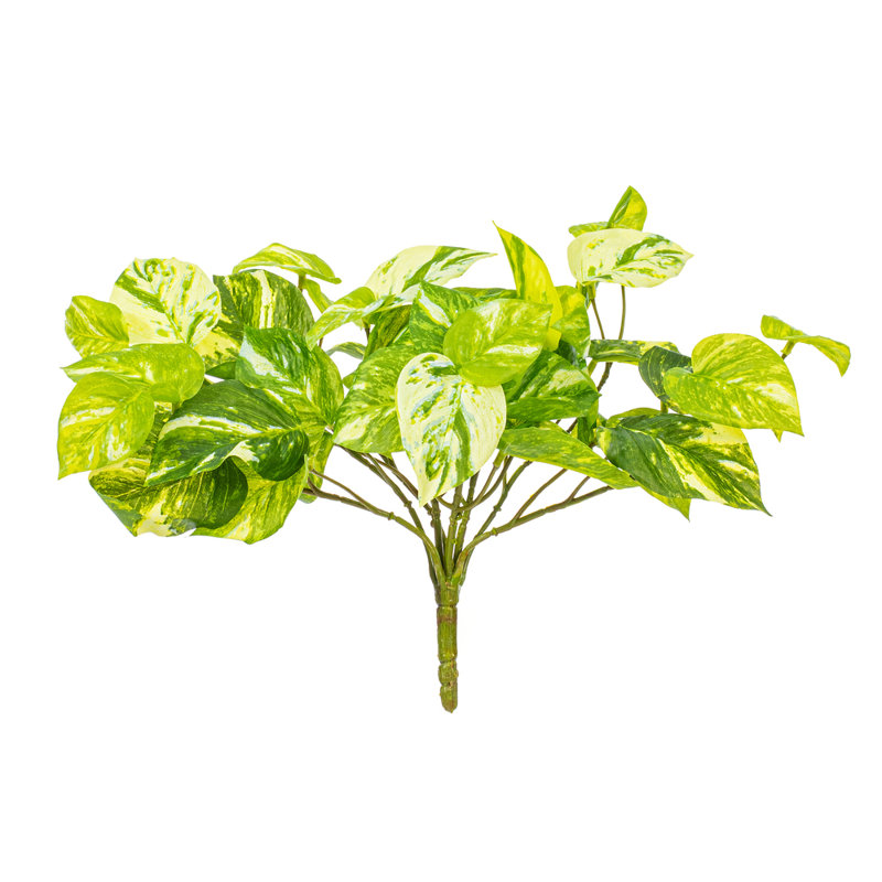 11" Artificial Manjula Pothos Bush, 2 Per Bag