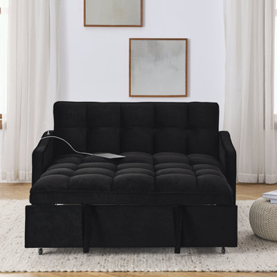 Collinward 53" W Murphy Sofa Bed Loveseat with Adjustable Tufted Back and USB Outlet