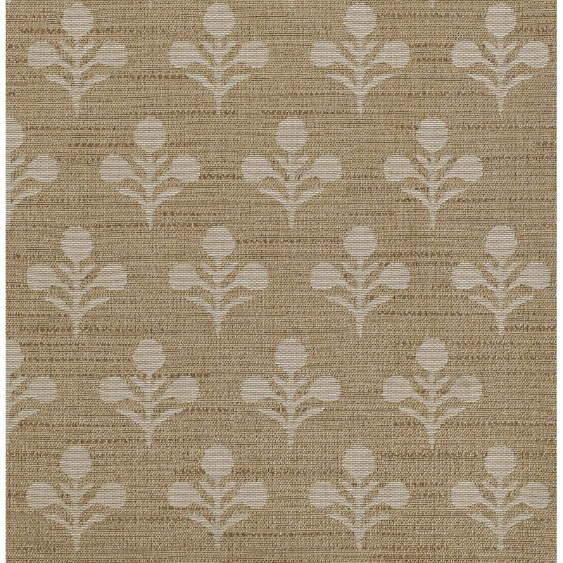Saybrook Floral Power Loom Polypropylene Plastic Indoor / Outdoor Area Rug in Beige/Brown, Rectangle 8' x 10'