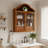 Solid Wood Wall Cabinet with Elegant Wave-733906709