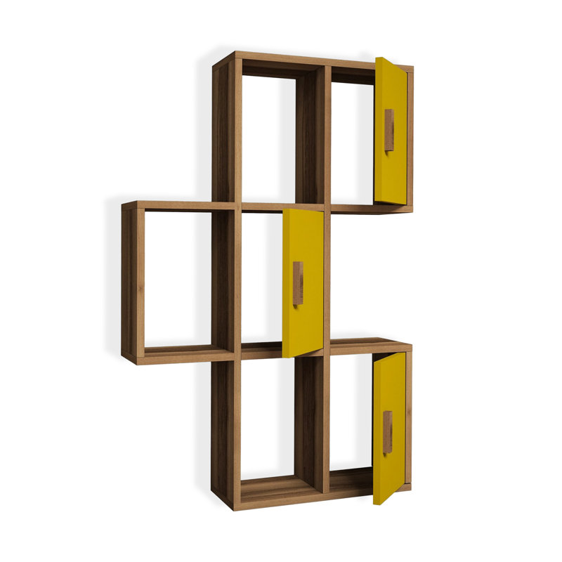 Cubby Wall Shelf With 3 Cabinets