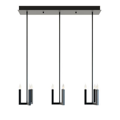 Luminaire suspendu linéaire à 3 lumières pour îlot de cuisine Bert