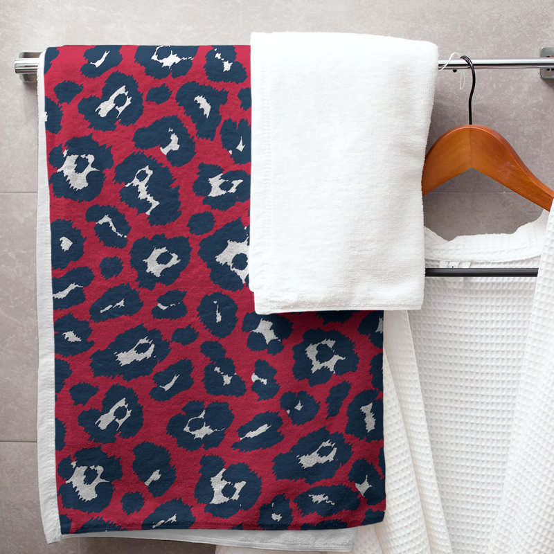 Everdene Bath Towel, Microfiber, Red/White/Nautical Blue