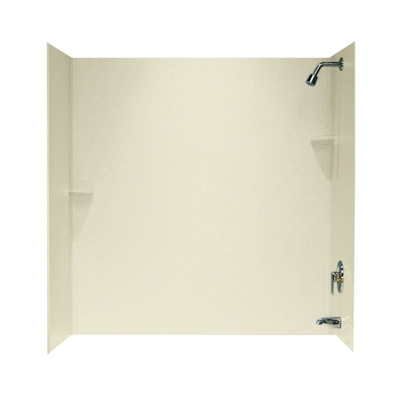 60 W 30 D 60 H Alcove Solid Surface Wall, Bone