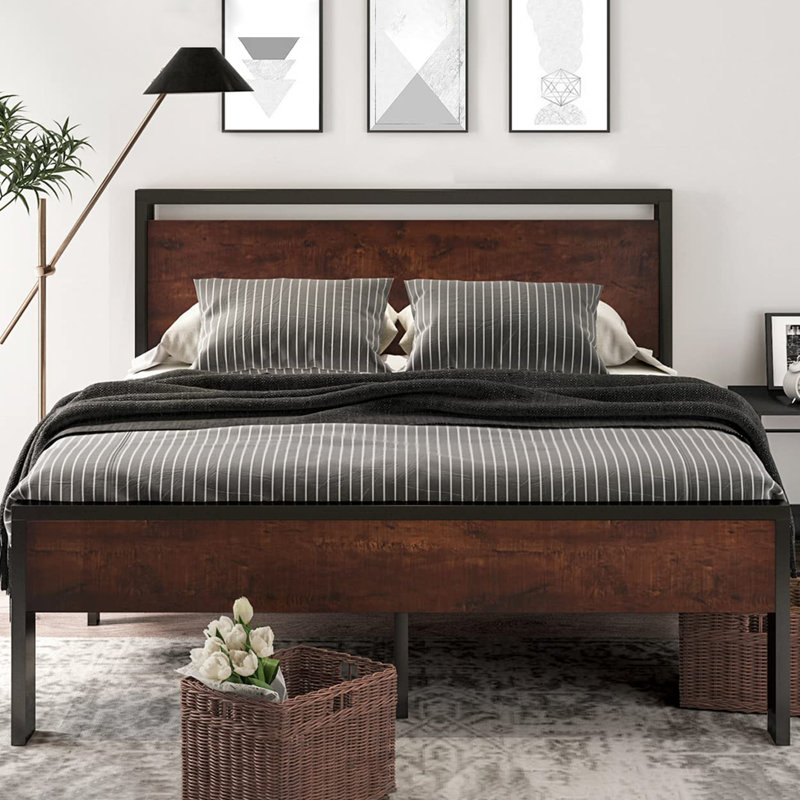 14 Inch Metal Platform Bed Frame, Full / Double