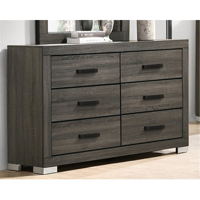 6 Drawer 57.32" W Double Dresser