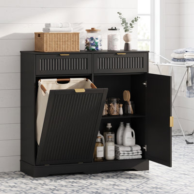 Fluted 13-Gallon Tilt-Out Trash Cabinet (Trash Bin Not Included)