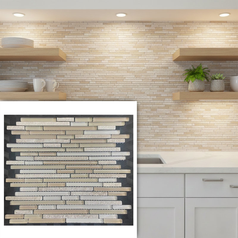 Glass Linear Mosaic Wall Tile