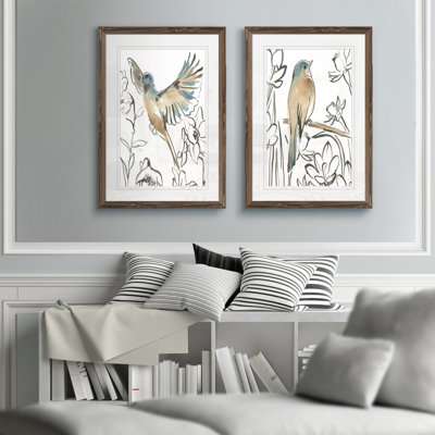 «Songbird Meadow III» par Vincent Van Gogh - ensemble de 2 cadres photo