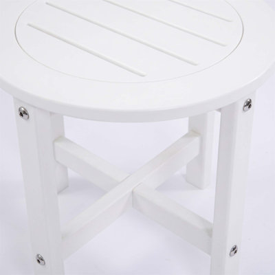 Table d'appoint ronde en HDPE de 18 po de diamètre x H 17 po, résistant aux intempéries et compact pour une utilisation sur le patio