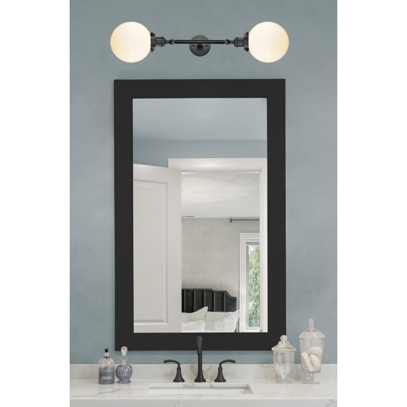 Clementina 2 - Light Dimmable Vanity Light, 6 Watt Vinage LED Bulb, Matte White Cased, Matte Black
