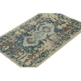 Distressed Homage Hand Knotted Wool Geometric Area Rug
