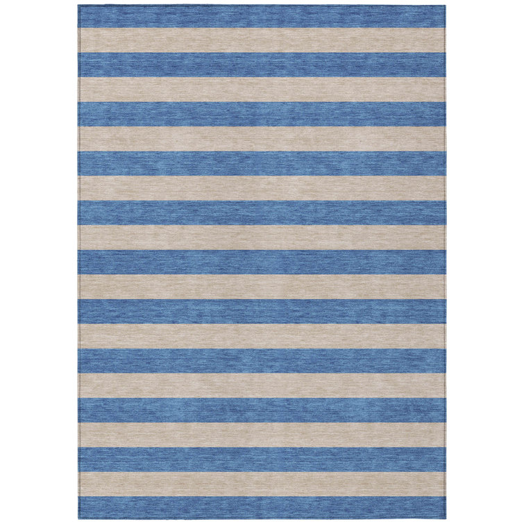 Smotherman Washable Striped Indoor / Outdoor Rug