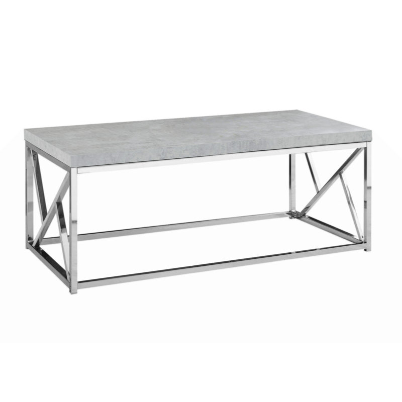 Table basse, accent, cocktail, rectangulaire, salon, stratifié L 48 po, métal, contemporain, moderne