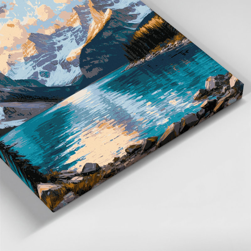 Art urbain sur toile, villes de Banff, Alberta, H 16 po x l 20 po