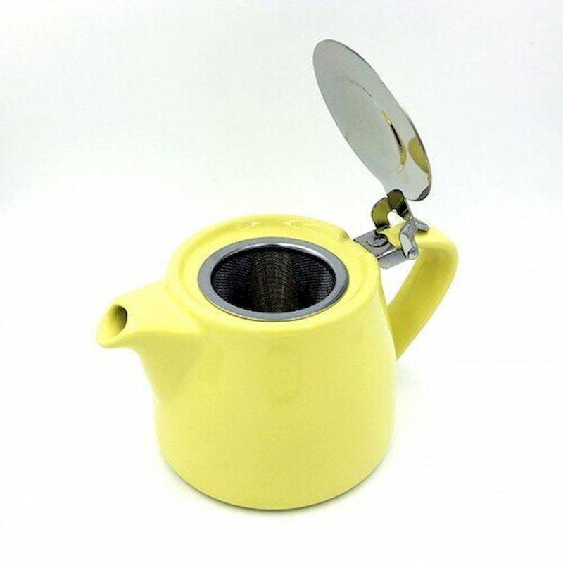 Théière jaune avec infuseur, Crème