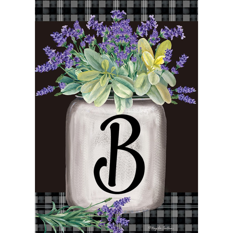 Drapeau de jardin ferme monogramme lettre B