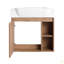 Meuble-lavabo mural 24 po avec lavabo en céramique et porte à fermeture en douceur, emballage KD