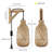 Kitchen Island 11.8'' Bamboo Wall Light Fixture Plug In With Switch