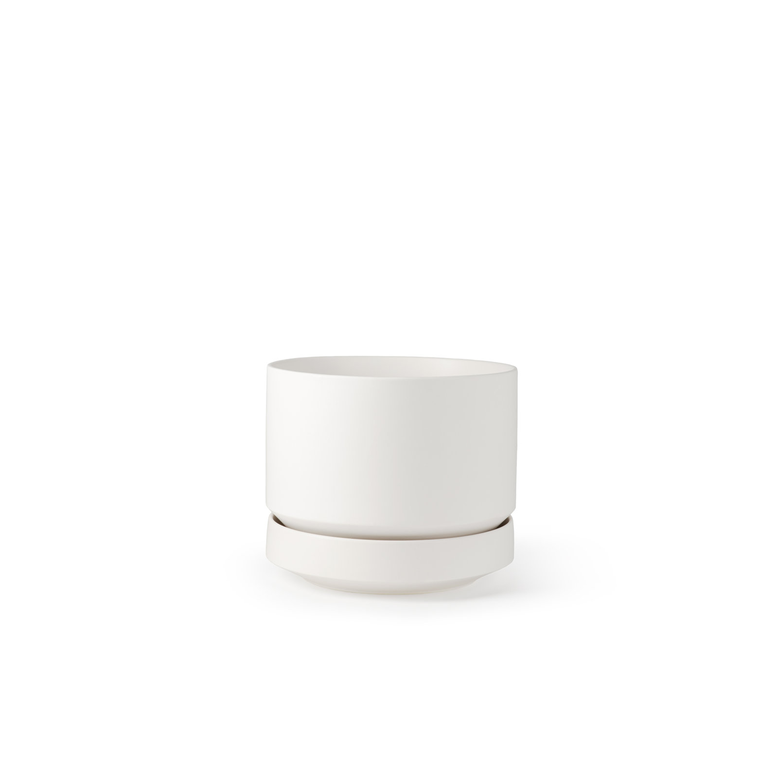 Byer Handmade Ceramic Pot Planter, White, 6" H x 7" W x 7" D