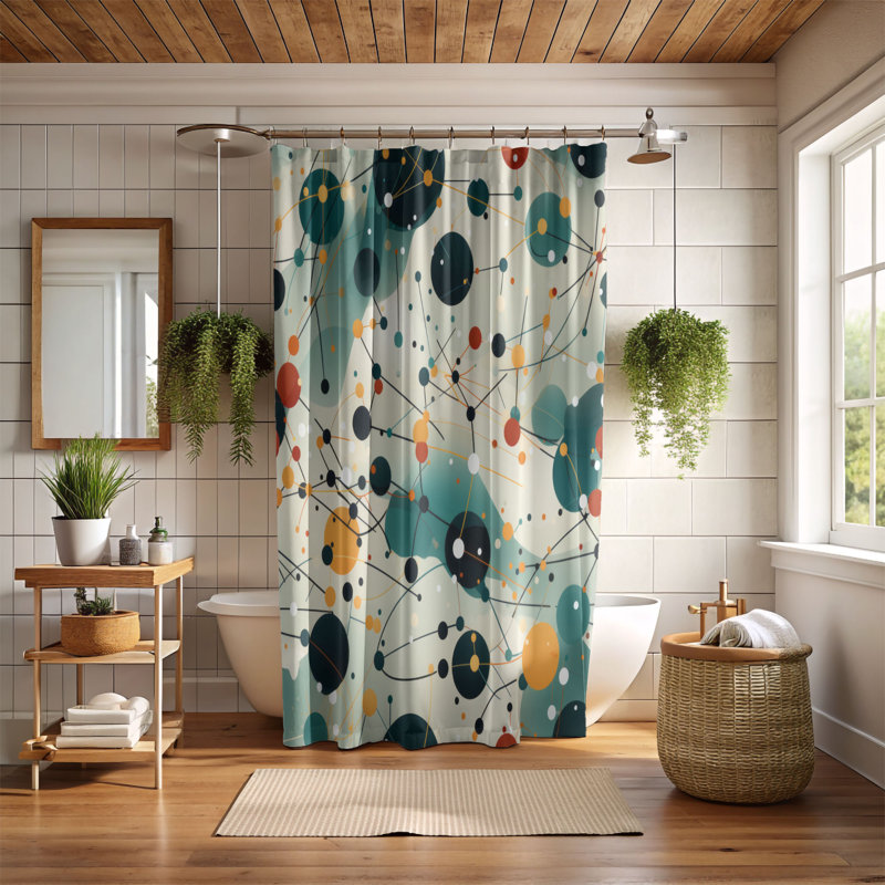Abstract Geometry - Premium Shower Curtain, 74"H x 71"W
