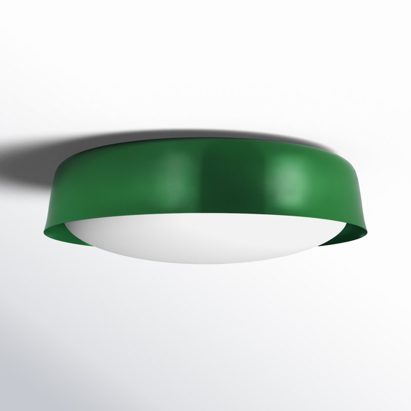 Glass Flush Mount, Green