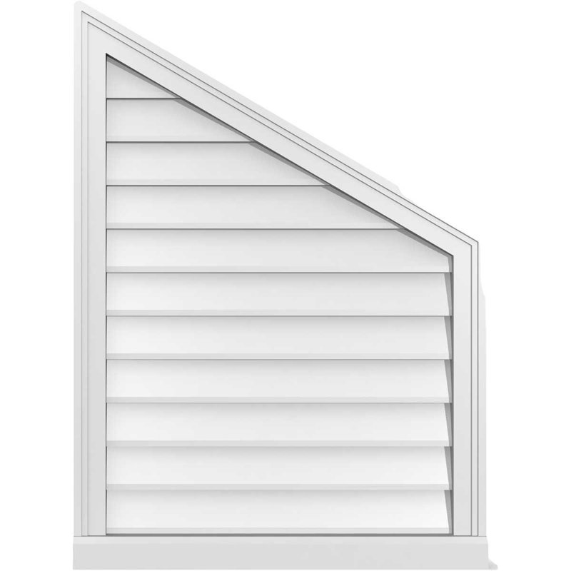 Half Peaked Right Surface Mount Signature Urethane Non-Functional Gable Vent 7/12 Pitch Primed Tan, 36" H x 26" W x 2" D