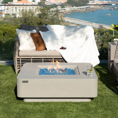 Square Concrete Smokeless Fire Pit Table