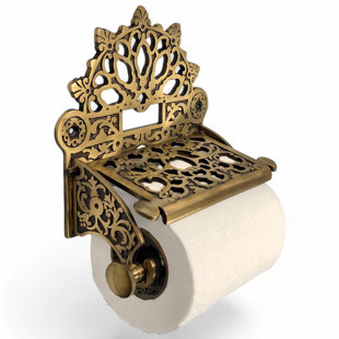 Porte-rouleau victorien en laiton antique