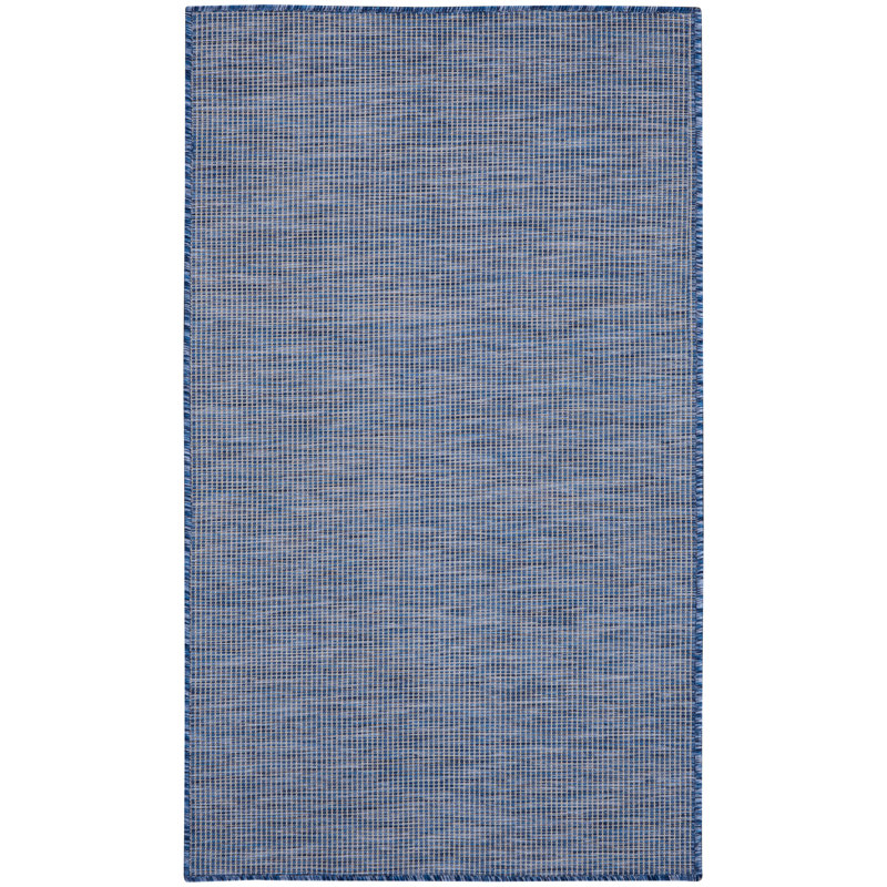 Tapis terre cuite intérieur / extérieur Lillehammer, Marine, Rectangulaire 3 pi x 5 pi