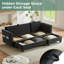  Canapé modulaire en L avec rangement, repose-pieds mobile et 6 coussins décoratifs pour le salon, noir-1041416331