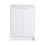 Meuble-lavabo double autoportant moderne avec lavabo en résine et 1 armoire d'appoint