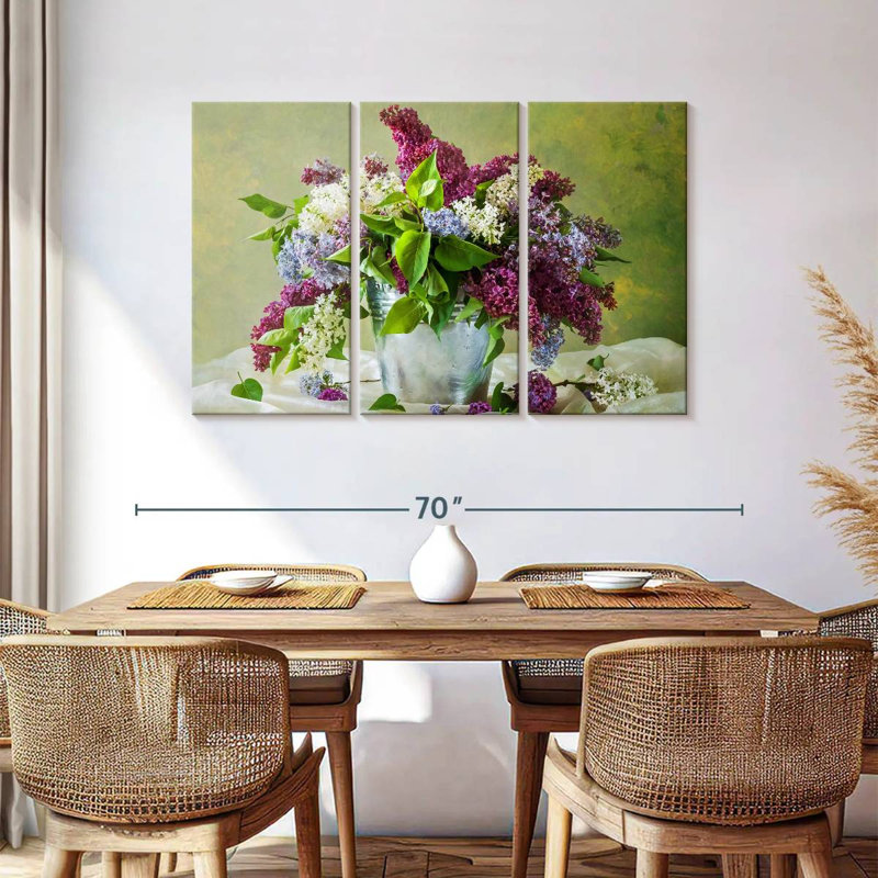 Harnek lilas dans un seau, H 36 po x l 57 po