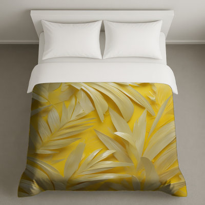 Yellow Palm Leaves Duvet Covers