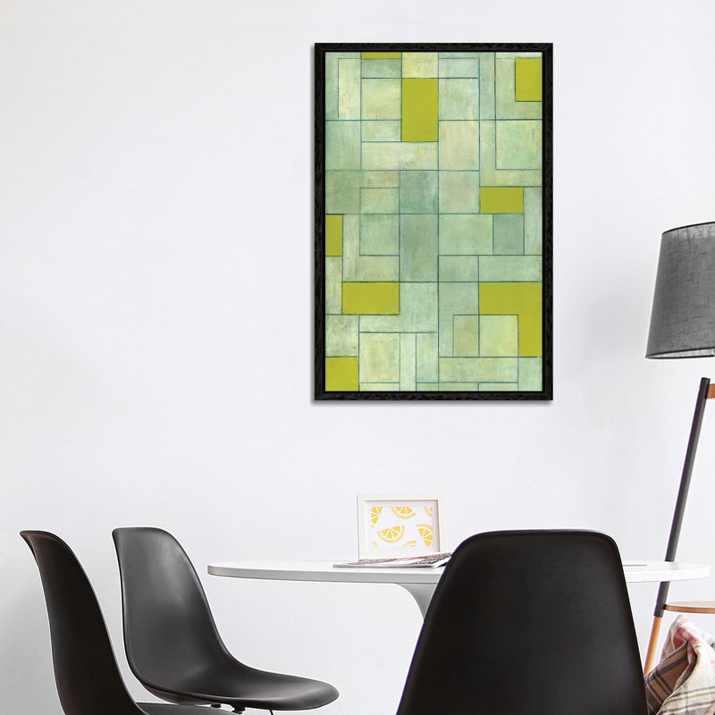 Grey Matters Green 1 Piece Painting on Canvas, 101.6 cm H x 66.04 cm W, Black Framed