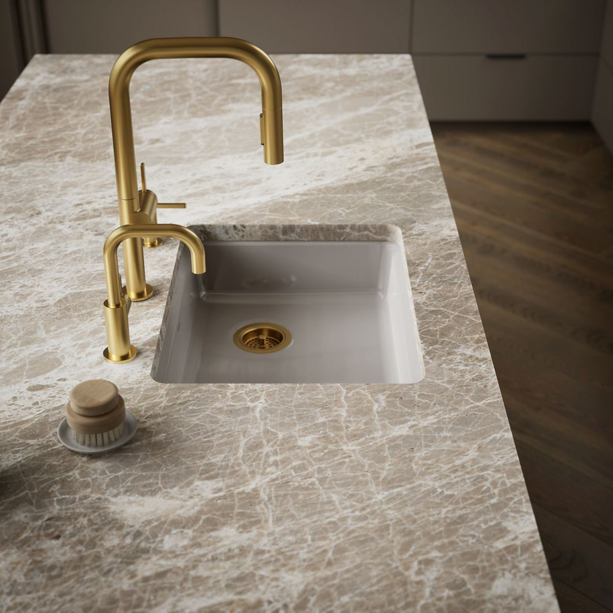 Riverby 25" Undermount Single Bowl Sink, Truffle