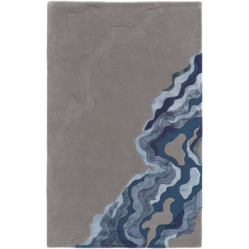 Wool Abstract Indoor Rug, Rectangle 5' x 8'