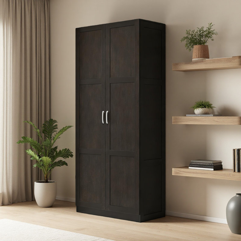 Armoire haute, armoire de salle de bain, armoire de cuisine haute, Marron foncé