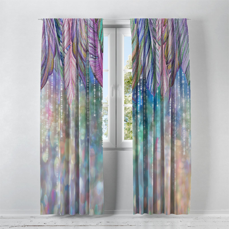 Panneaux de rideaux semi-transparents abstraits (DSQ est fixé à 2), l 40 po x L 61 po