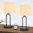 Jaira 18" Black Metal USB Table Lamp Set with Touch Control and Bulbs