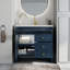 Lavabo de meuble-lavabo 35,6 po avec verre à motif et bande lumineuse à capteur de mouvement, meuble-lavabo sur pied Farmhouse avec rangement, meuble-lavabo haut de gamme pour salle de bain-126230237