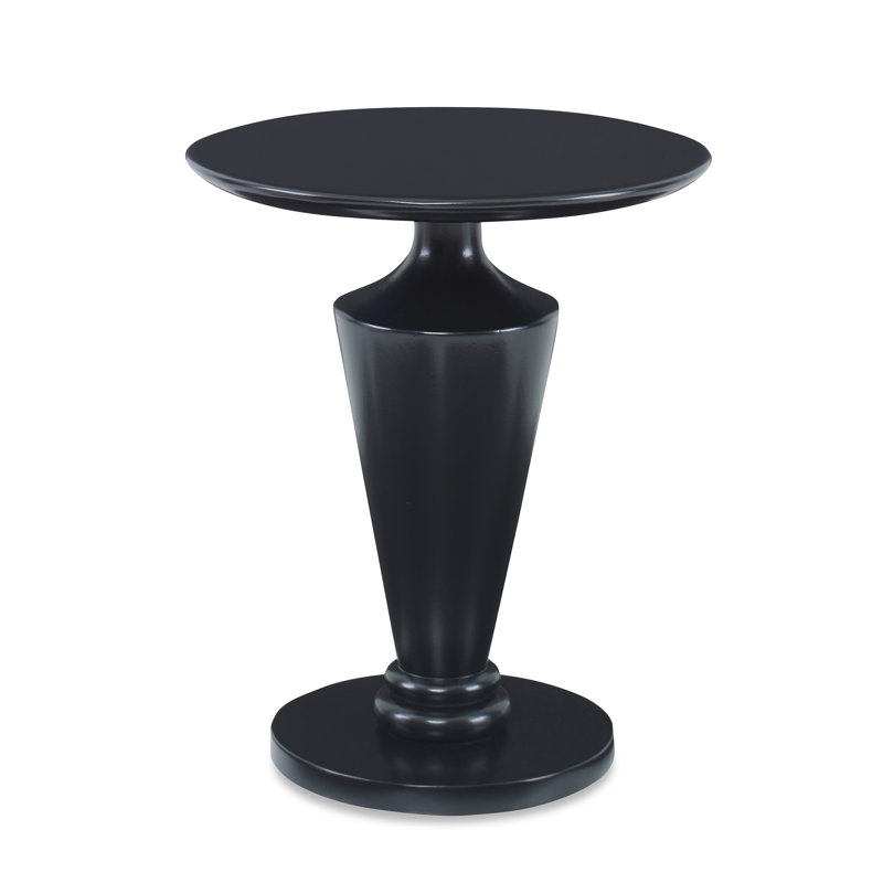 Black Mahogany Round Pedestal Accent Table