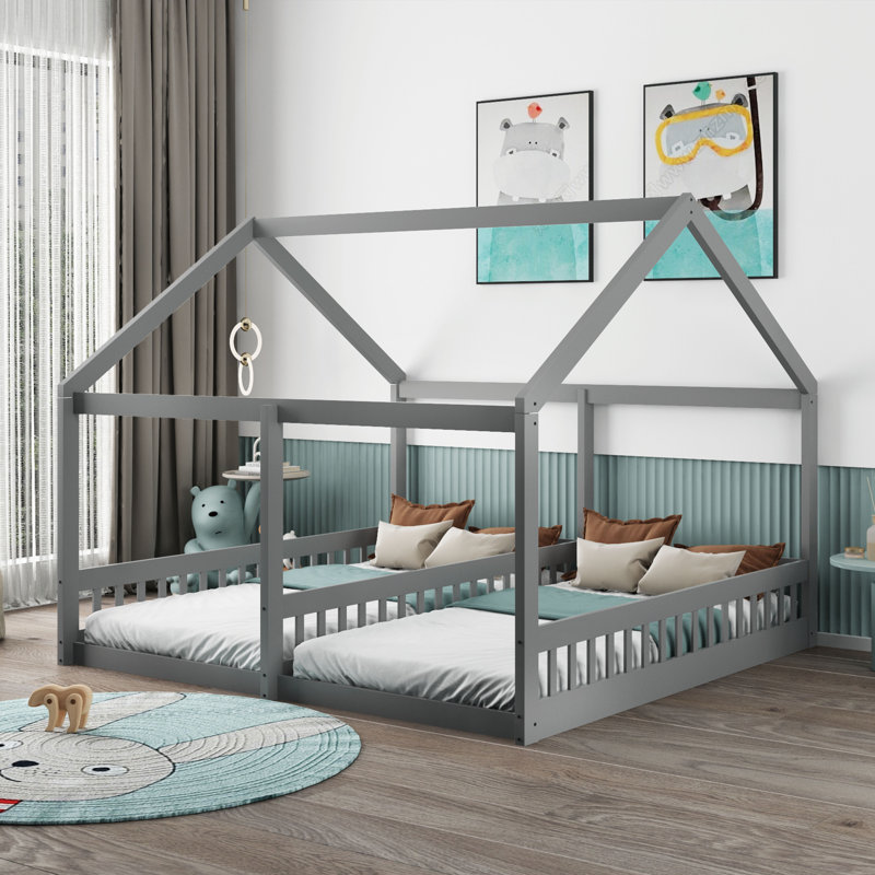 Lit plateforme simple Defford, Gris