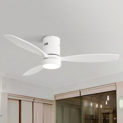 Ventilateur de plafond encastré classique à 3 pales de 52 po avec lumière et télécommande Nicola