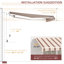Auvent de terrasse rétractable 13 pi x 8 pi avec toile et cadre en aluminium, manivelle manuelle, rayures rouges pour terrasse de balcon
