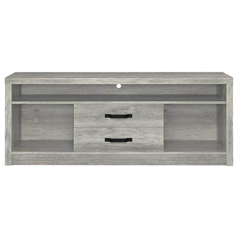 Meuble télé gris en bois d'ingénierie à 2 tiroirs Driftwood