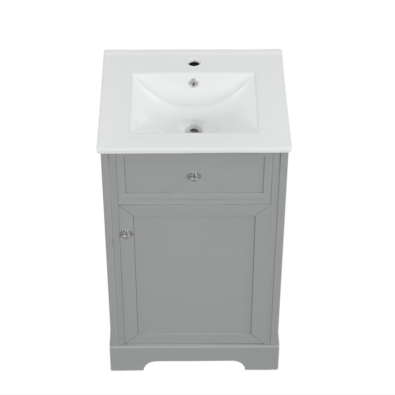Meuble-lavabo de 20 po avec lavabo, Gris