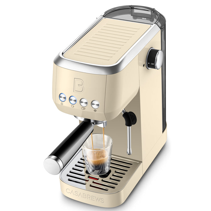CASABREWS 3700E 20 Bar Espresso Machine Cappuccino Maker with Milk Frother, Yellow