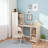 3-in-1 Extendable Desk with Storage, Rolling Wheels & White Top for Small Spaces